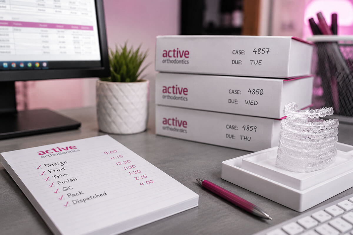 Orthodontic laboratory quick turnaround times for UK dental practices including appliances, retainers and mouthguards